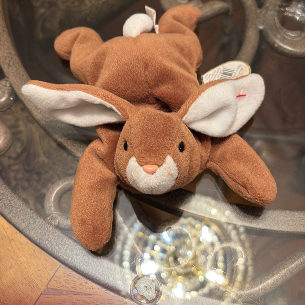 PVC Pellets Ears" the Beanie Baby, a collectible plush bunny from ty